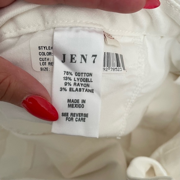 Jen7 by 7 for all mankind women’s white Straight Crop & Roll Jeans Size 18 NWT - Picture 8 of 10